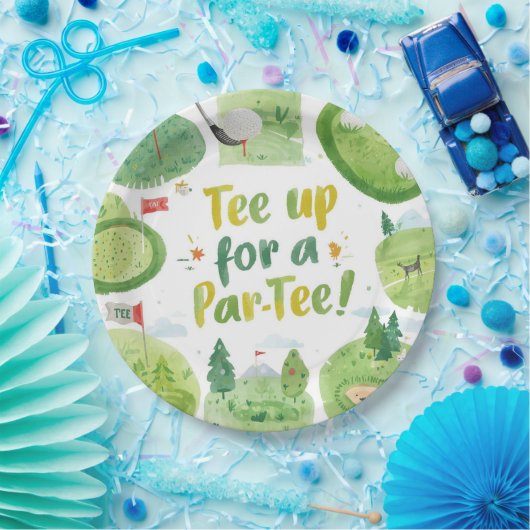 ゴルフパーティーおもしろいことわざティーアップ用パーT型 ペーパープレート (パーティー)