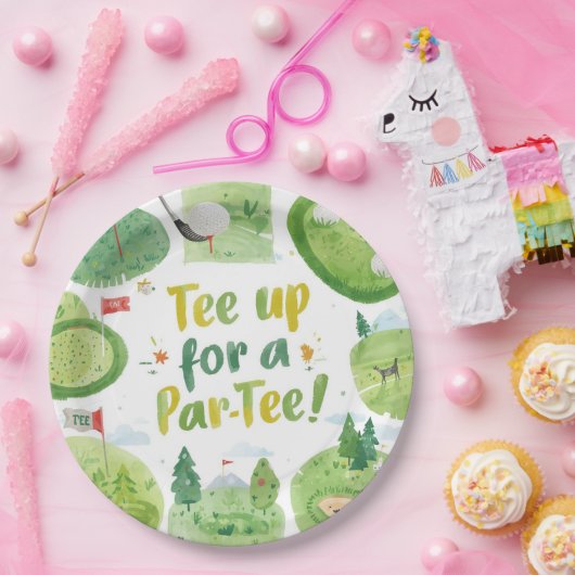 ゴルフパーティーおもしろいことわざティーアップ用パーT型 ペーパープレート (パーティー)