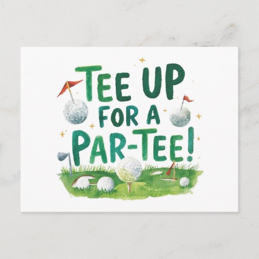 ゴルフパーティーおもしろいことわざティーアップ用パーT型 ポストカード (正面)
