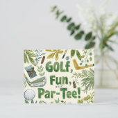 ゴルフパーティーおもしろいことわざティーアップ用パーT型 ポストカード (スタンド正面)