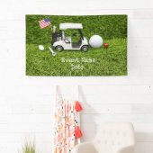 ゴルフパーティーとアメリカ国旗 横断幕 (インサイチュ)