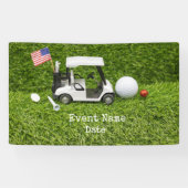 ゴルフパーティーとアメリカ国旗 横断幕 (横)