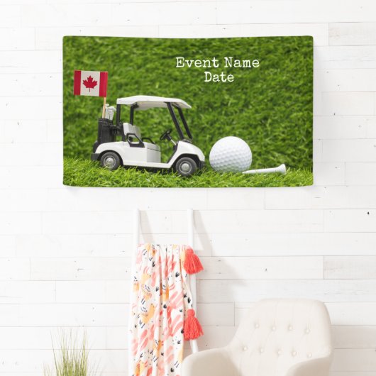 ゴルフパーティーとカナダの旗  横断幕 (インサイチュ)