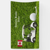 ゴルフパーティーとカナダの旗  横断幕 (縦)