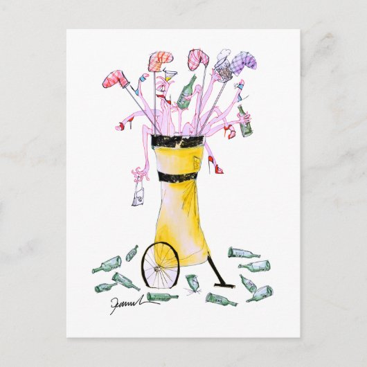 ゴルフパーティーのバッグ、贅沢なfernandes ポストカード (正面)