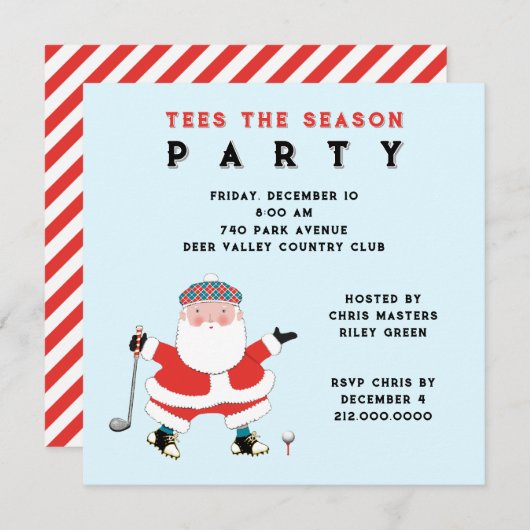 ゴルフパーティーの招待状 招待状 (正面/裏面)