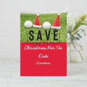 ゴルフパーティーはクリスマスの日付を保存 招待状 (スタンド正面)