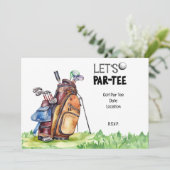 ゴルフパーティーはゴルファーへの招待を保存する 招待状 (スタンド正面)