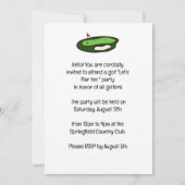 ゴルフパーティーは日付を保存する赤ちゃんシャワーBOY 招待状 (裏面)