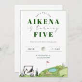 ゴルフパーティーキッズバースデーパーティー 招待状 (正面/裏面)