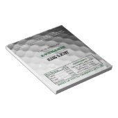 ゴルフパーティーフェイスチョコレートキャンディーラッパー ノートパッド (アングル)