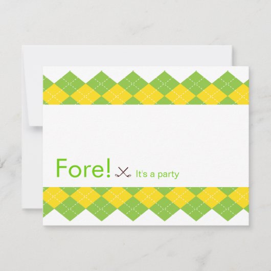 ゴルフパーティー名門私立校風のパーティの招待状 招待状 (正面)