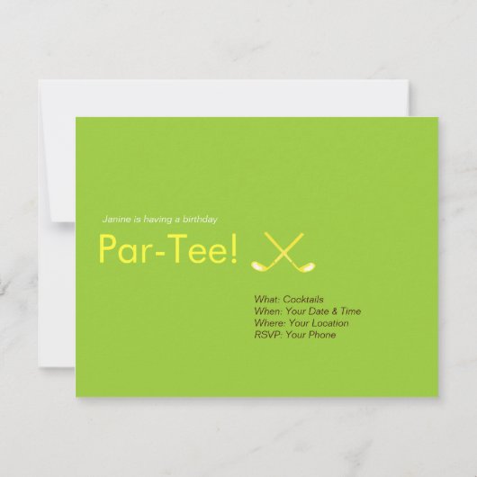 ゴルフパーティー名門私立校風のパーティの招待状 招待状 (裏面)