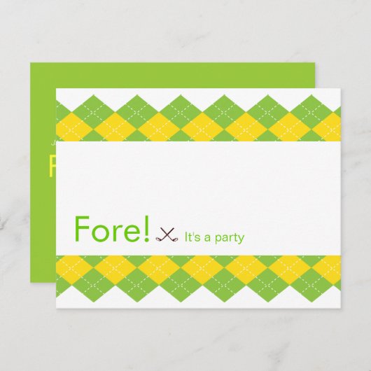 ゴルフパーティー名門私立校風のパーティの招待状 招待状 (正面/裏面)