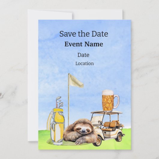 ゴルフパーティー誕生日ゴルファーの日付を保存 招待状 (正面)