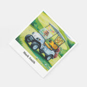 ゴルフパーティー80番目の誕生日と緑のゴルフカート スタンダードランチョンナプキン (角)