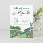 ゴルフパーティー 50歳 フィフティー 誕生日 グリーン ゴルフコース 招待状 (スタンド正面)