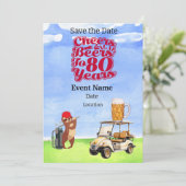 ゴルフパーティー 80歳の誕生日 ご案内 招待状 (スタンド正面)