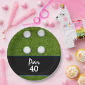 ゴルフパー40th Birthday Anniversary on green ペーパープレート (パーティー)