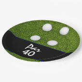 ゴルフパー40th Birthday Anniversary on green ペーパープレート (アングル)
