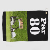 ゴルフパー80歳80歳のゴルファーの誕生日パパ ゴルフタオル (横)