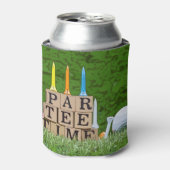 ゴルフパーTパーティータイムとゴルフボールのグリーンC 缶クーラー (缶正面)
