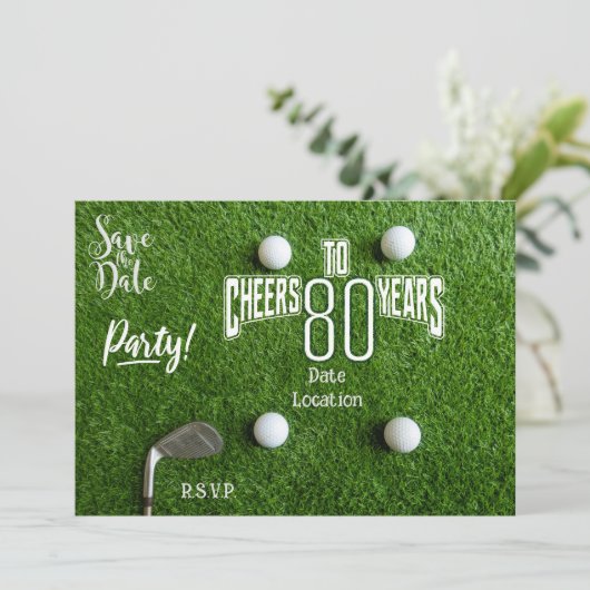 ゴルフパーTeeパーティー80誕生日ゴルファーへ 招待状 (スタンド正面)