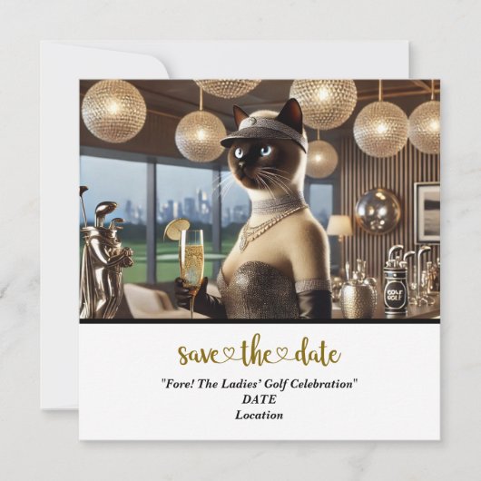 ゴルフパーTee女性ゴルファーパーティーの日付を保存 セーブザデート (正面)
