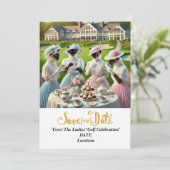 ゴルフパーTee女性ゴルファーパーティーの日付を保存 招待状 (スタンド正面)