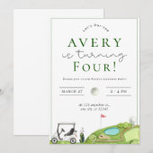 ゴルフパーTee Birthday Party招待 招待状 (正面/裏面)