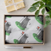 ゴルフパ遊グのゴルフ(黒)可愛いドおもしろいッグ 薄葉紙 (ギフト)