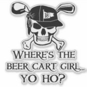 ゴルフビールカートの女の子は？ シール (正面)