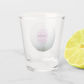 ゴルフピンクショットパーソナライズされたガアーガイルラス ショットグラス (裏面)