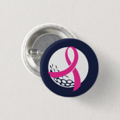 ゴルフピンクリボン乳癌認識度 缶バッジ (正面&裏面)