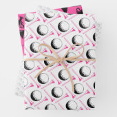 ゴルフピンクレ名門私立校風のディースゴルフボールティーズ ラッピングペーパーシート (インサイチュ)