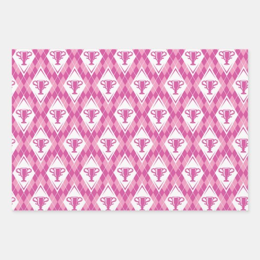 ゴルフピンクレ名門私立校風のディースゴルフボールトロフィーおもしろい ラッピングペーパーシート (正面3)