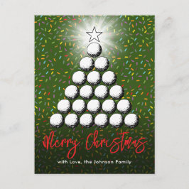 ゴルフファミリーのクリスマスデザイン シーズンポストカード