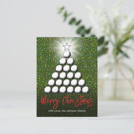 ゴルフファミリークリスマスデザイン シーズンポストカード (スタンド正面)