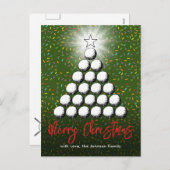 ゴルフファミリークリスマスデザイン シーズンポストカード (正面/裏面)