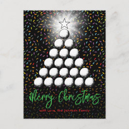 ゴルフファミリークリスマスデザイン シーズンポストカード