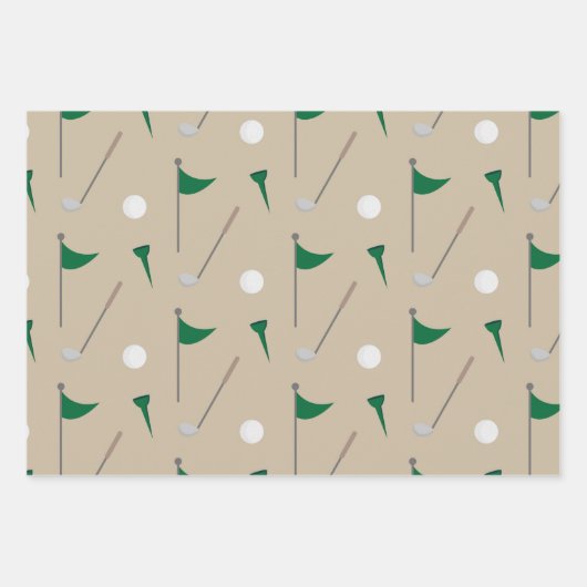 ゴルフファンギフト，ゴルフギフト，スポーツ愛好家パターン ラッピングペーパーシート (正面)