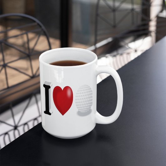 ゴルフファンハーフ文字 ジャンボコーヒーマグカップ