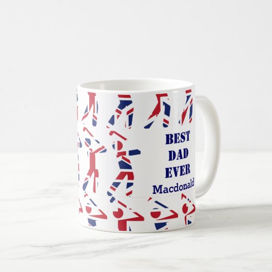 ゴルフファン最高のパパユニオパーソナライズされたンジャック コーヒーマグカップ (正面右)