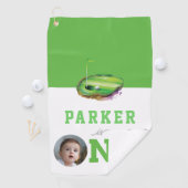ゴルフファースト誕生日かわいいパーソナライズされた写真 ゴルフタオル (インサイチュ)