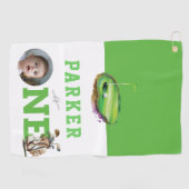 ゴルフファースト誕生日かわいいパーソナライズされた写真 ゴルフタオル (横)