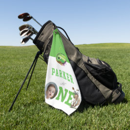 ゴルフファースト誕生日かわいいパーソナライズされた写真 ゴルフタオル