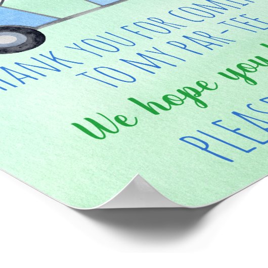 ゴルフファースト誕生日パルティーの好意サイン ポスター (角)