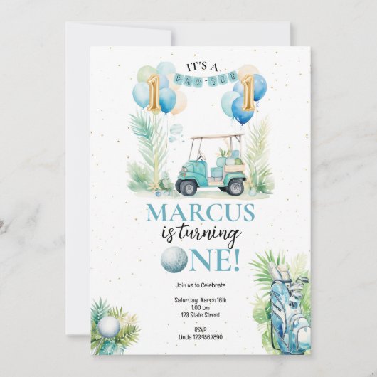 ゴルフファースト誕生日招待状 招待状 (正面)