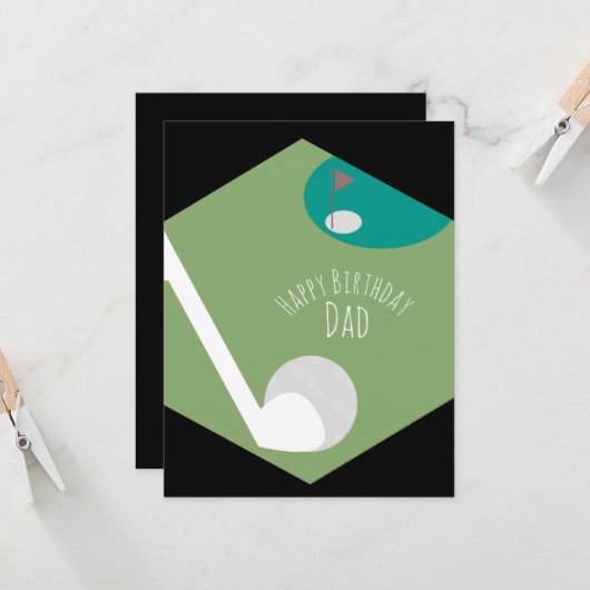 ゴルフフィールドハッピーバースデーパパファーザーグランドパ カード (正面/裏面インサイチュ)