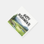 ゴルフフェアウェイ別れ：グリーンでの退職 スタンダードカクテルナプキン (角)